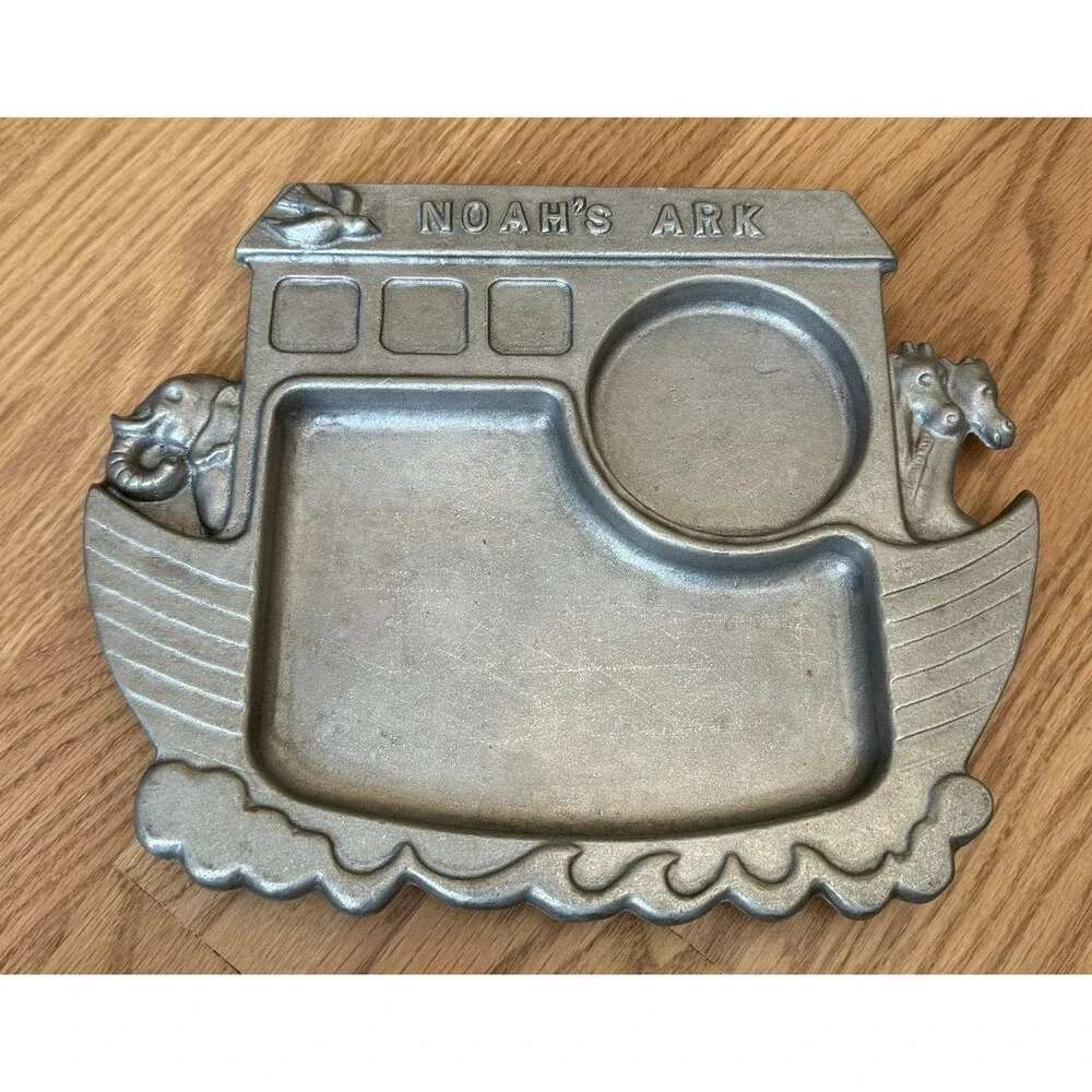 Pewter Noah’s Ark‎ Mug & Plate Childs Set York Metal 1977